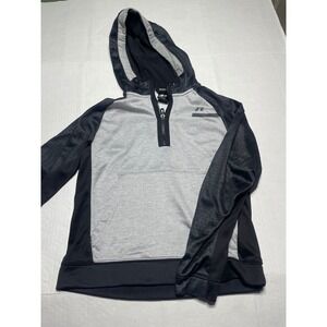 Russell Athletic Dri Power Half Zip Hoodie Gray Black Athletic Pullover L 10-12